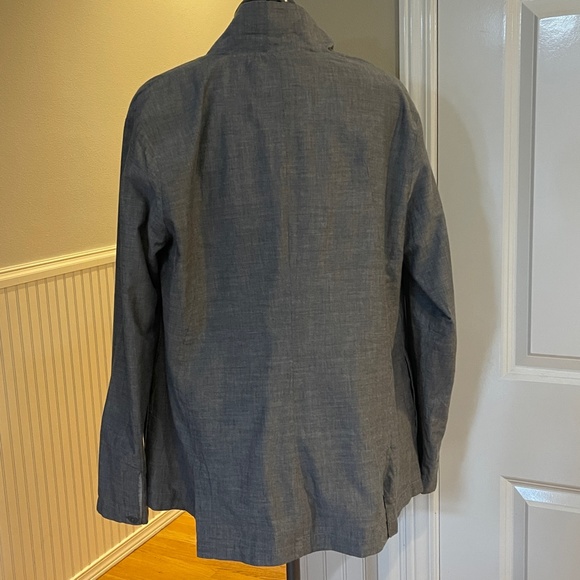 Horny Toad Gray Plaid Lined Organic Cotton Blend One Button Blazer Women Large - Picture 2 of 14